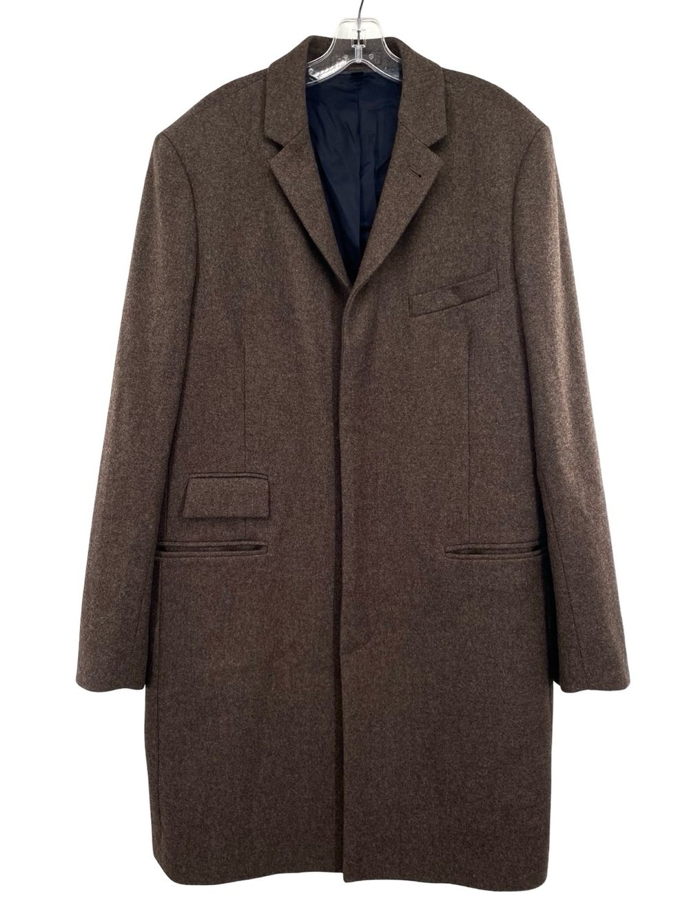J. Crew Men’s Ludlow Marling & Evans Brown Wool Long Top Coat Size 44